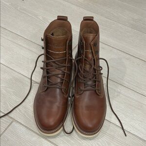 Cole Haan Men's Tan Leather Lace-Up Boots